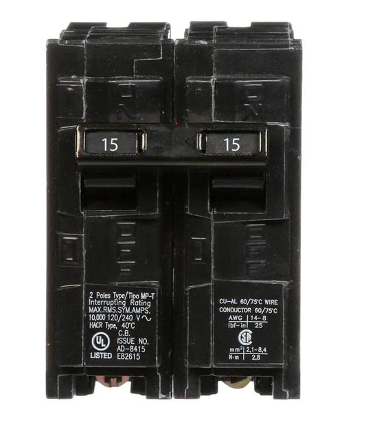 Siemens double pole circuit breakers