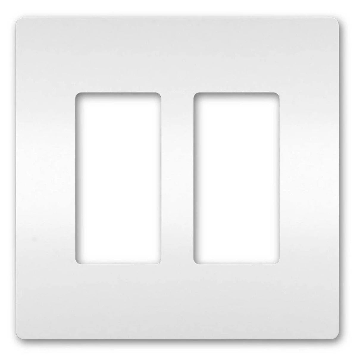 2-Gang Screwless Wall Plate  Decora, White or Black
