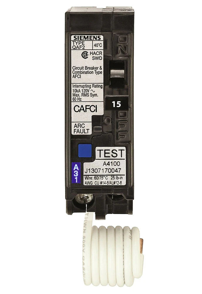 Siemens 15A arc fault AFCI breaker