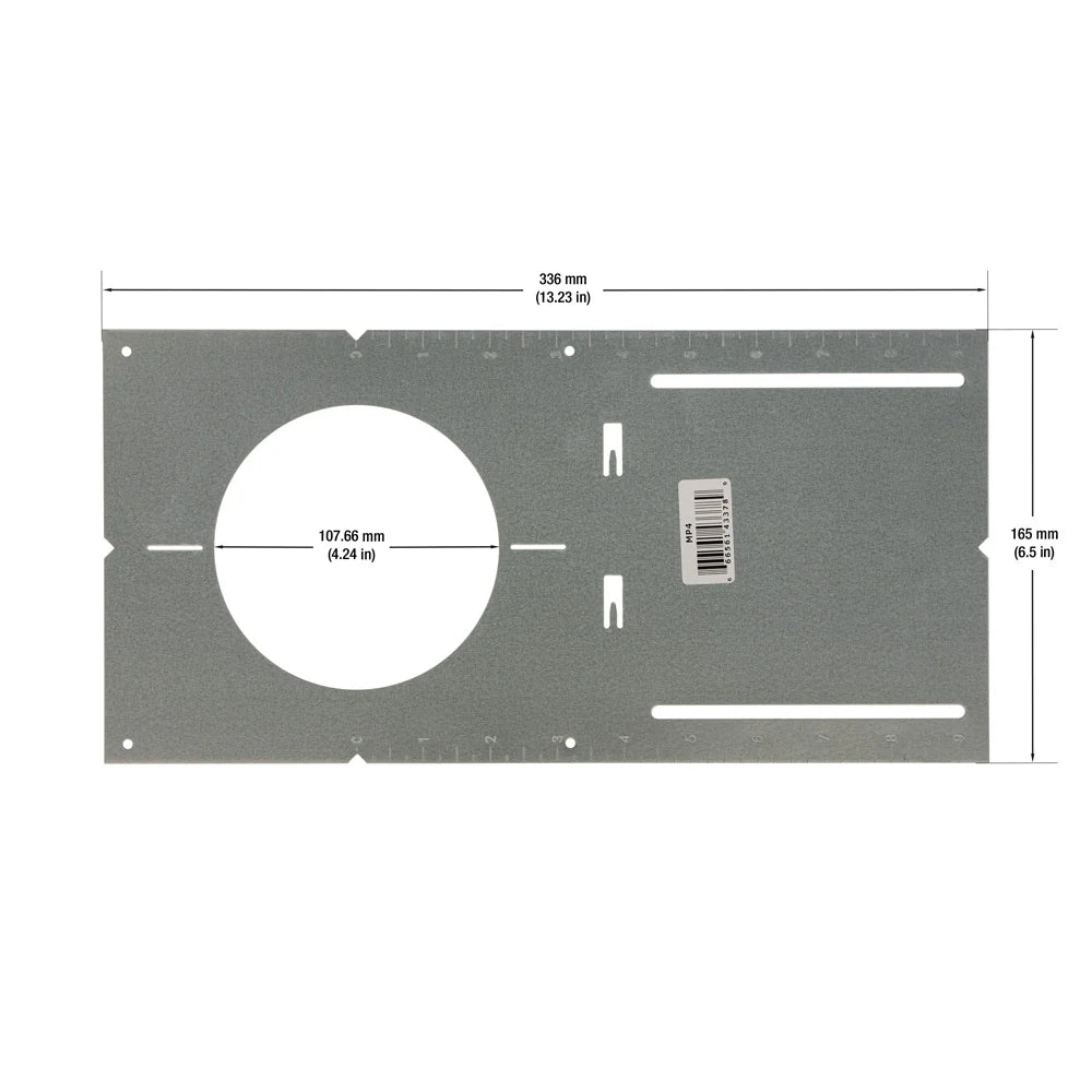 4" Flat New Construction Mounting Plate for Pot Lights